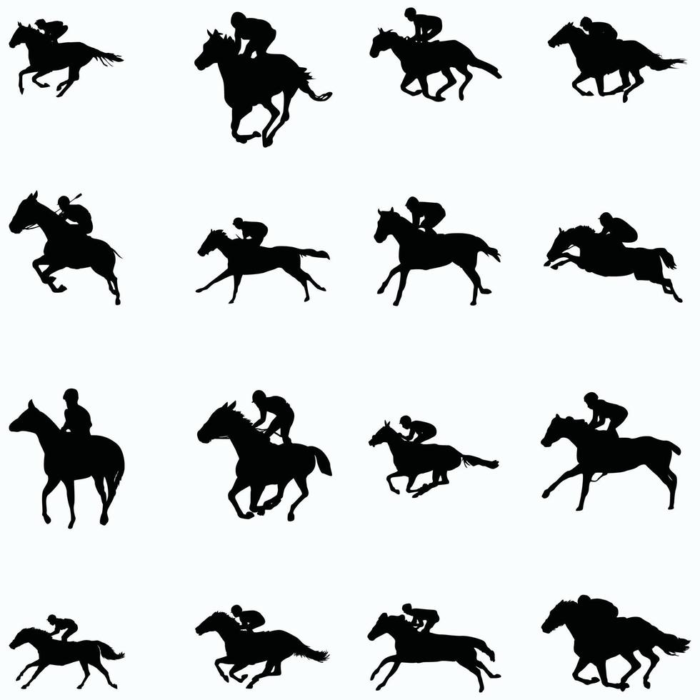 icono de vector de caballo y símbolo de jinete de caballo