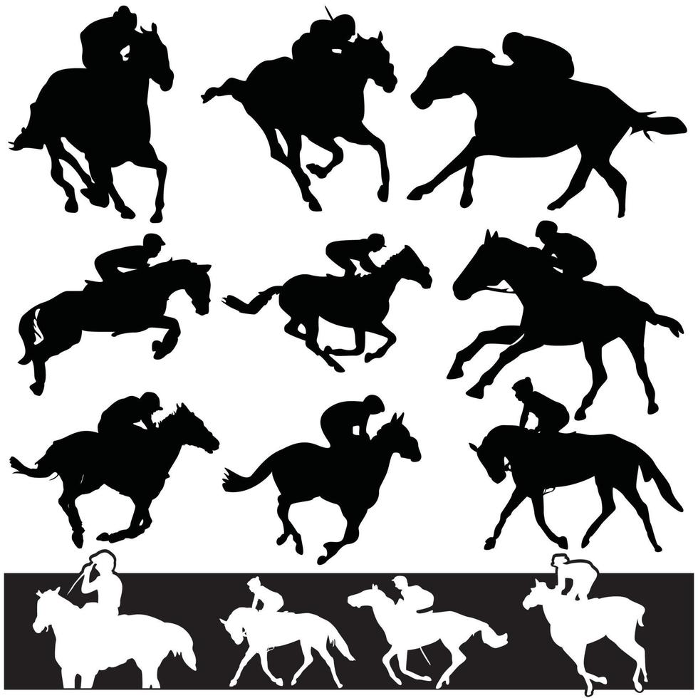 Horse Rider Lifestyle In Silhouette vector