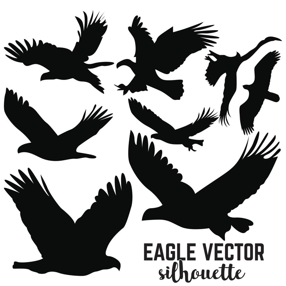 Eagle Vector Silhouette Template Eagle Animal Black Arts