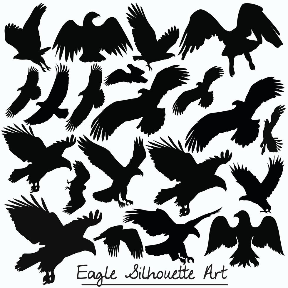 Silhouette Eagle Animal Of Black vector
