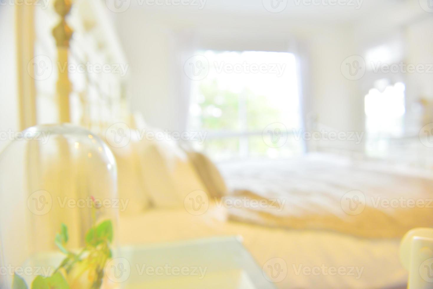 Abstract blur bedroom area interior for background photo