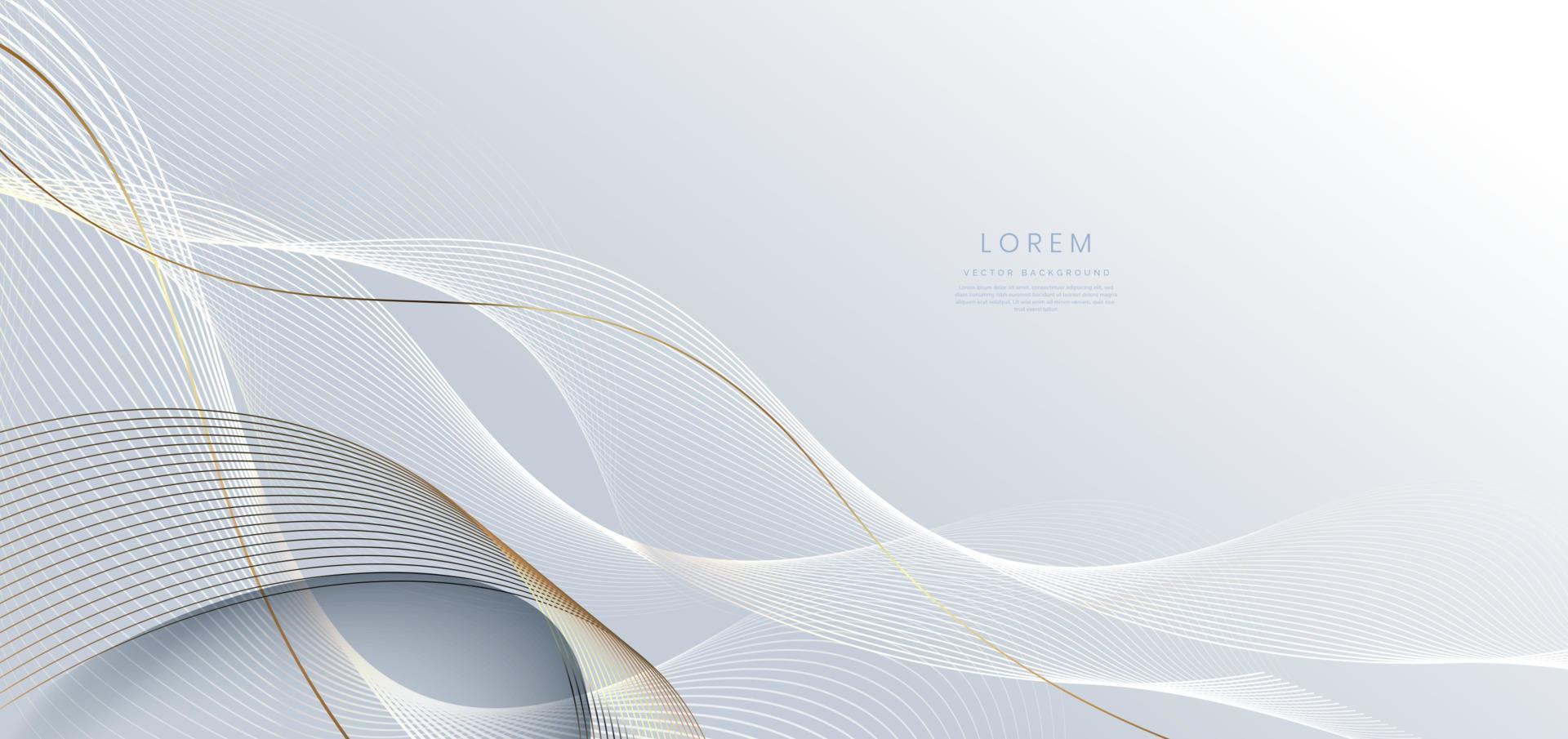 Abstract luxury golden lines curved overlapping on grey background. Template premium award design. Vector illustration