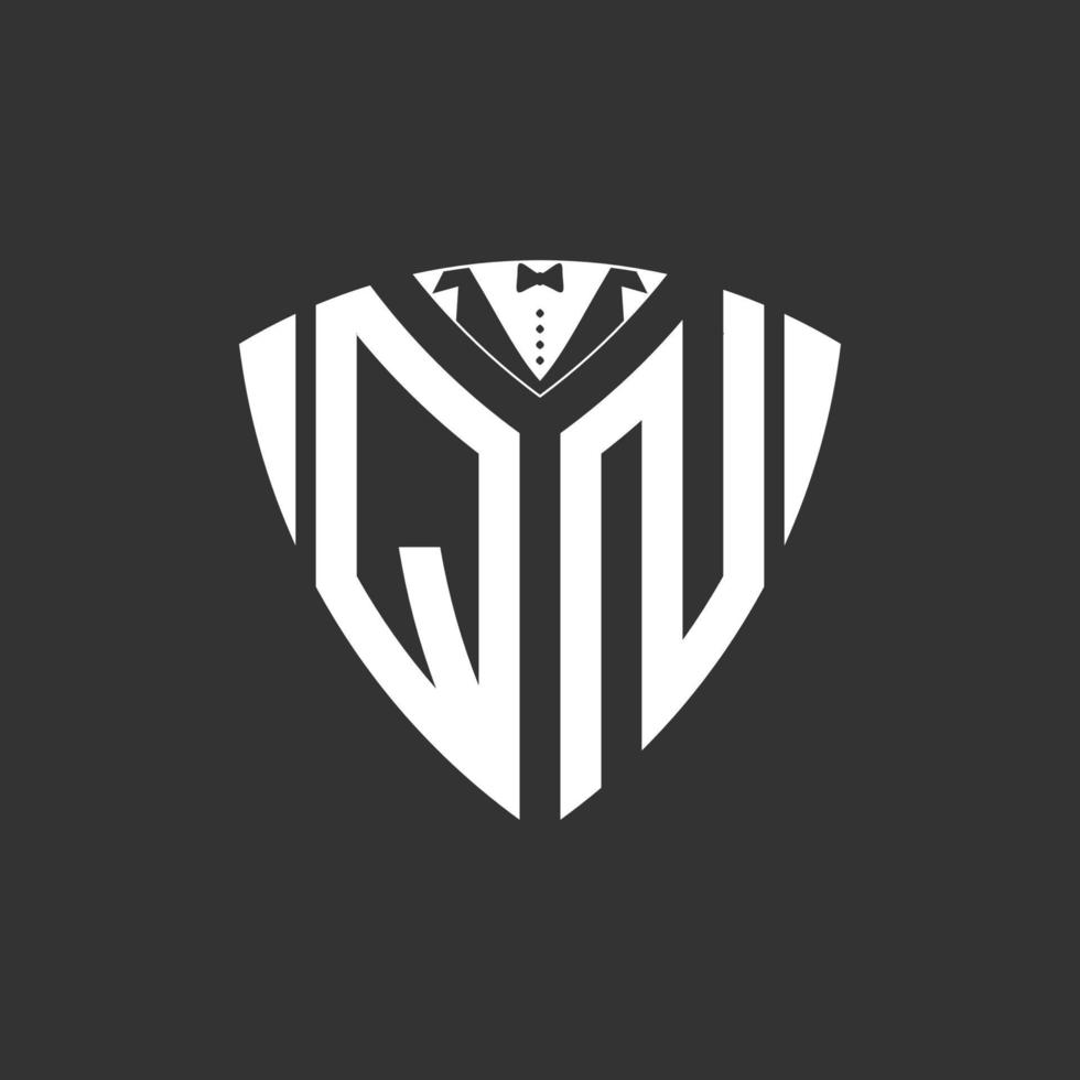 logo with the initials the letters Q and N with the theme of gentleman vector