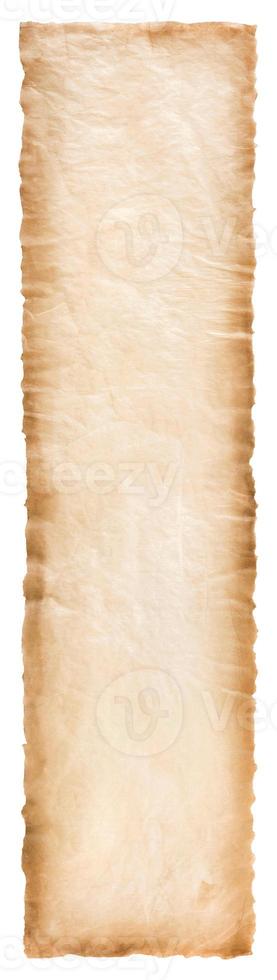 old parchment paper sheet vintage aged or texture isolated on white background photo