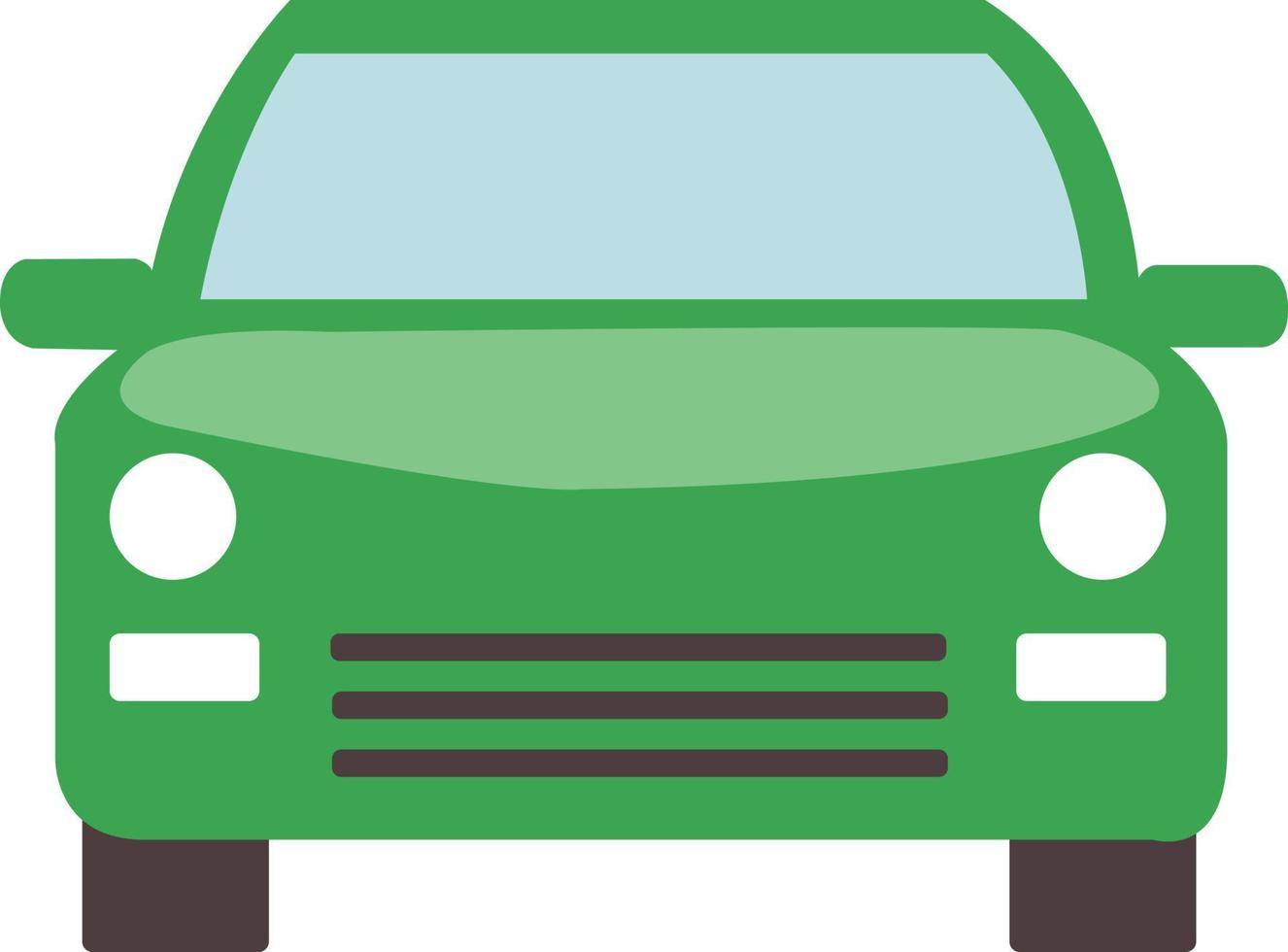 Cartoon Car font side for animation. Green car with looking glass and Head Light. vector