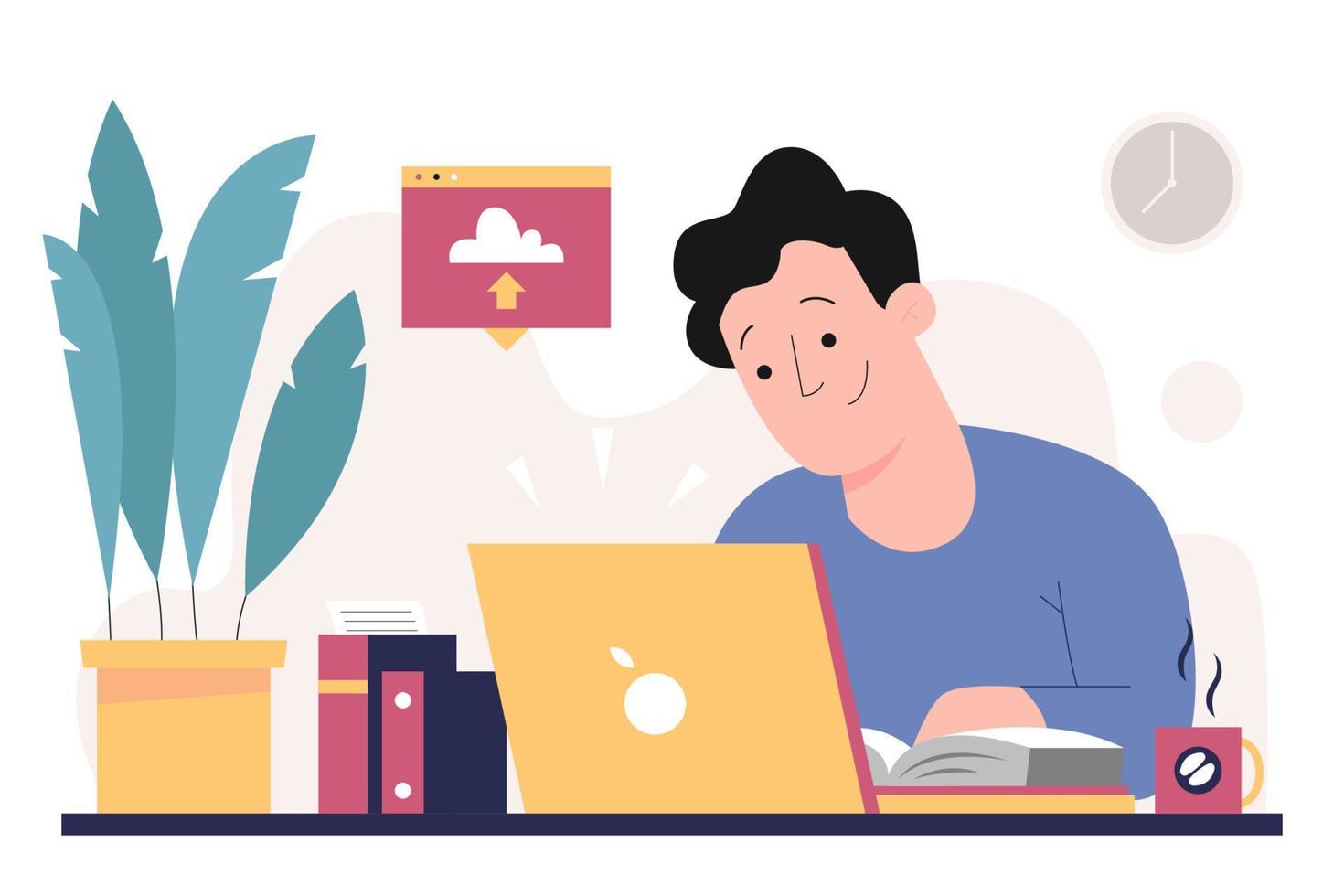 Work From Home Day Flat Illustration vector