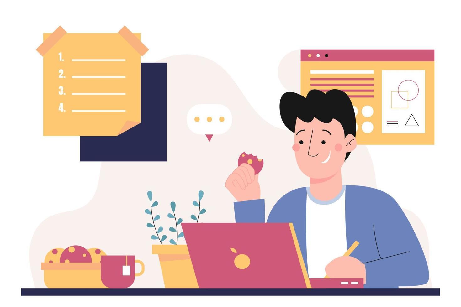 Start Planning List To Do Flat Illustration vector
