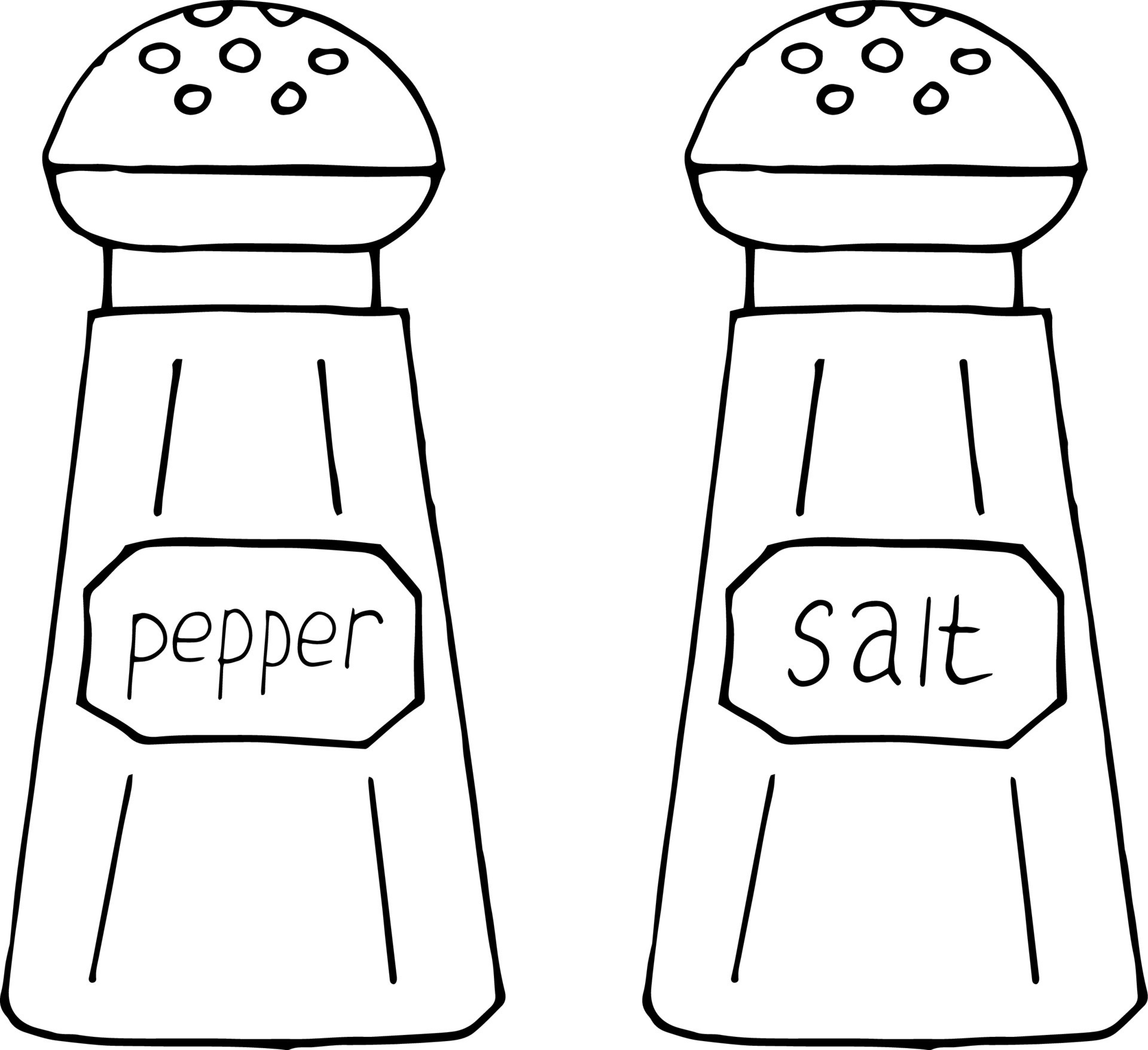 salt and pepper shaker set icon, sticker. sketch hand drawn doodle style. ,  minimalism, monochrome. kitchen, seasonings food 8953503 Vector Art at  Vecteezy