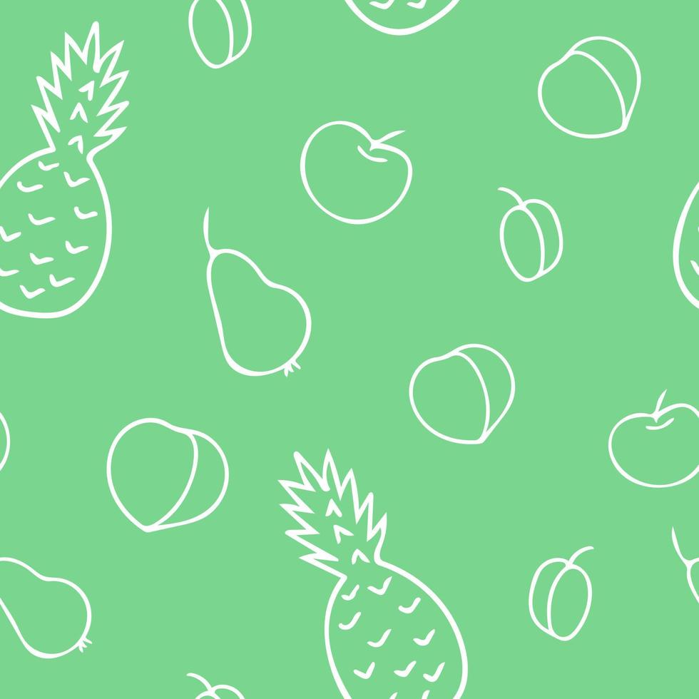 fruits seamless pattern. food hand drawn in doodle style vector