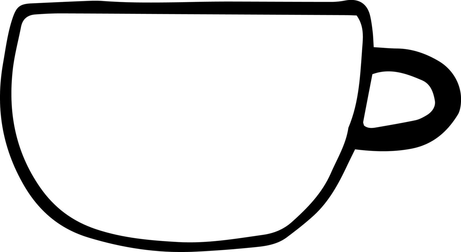 cup icon. mug sketch hand drawn doodle style. , minimalism, monochrome. dishes drinks tea coffee vector