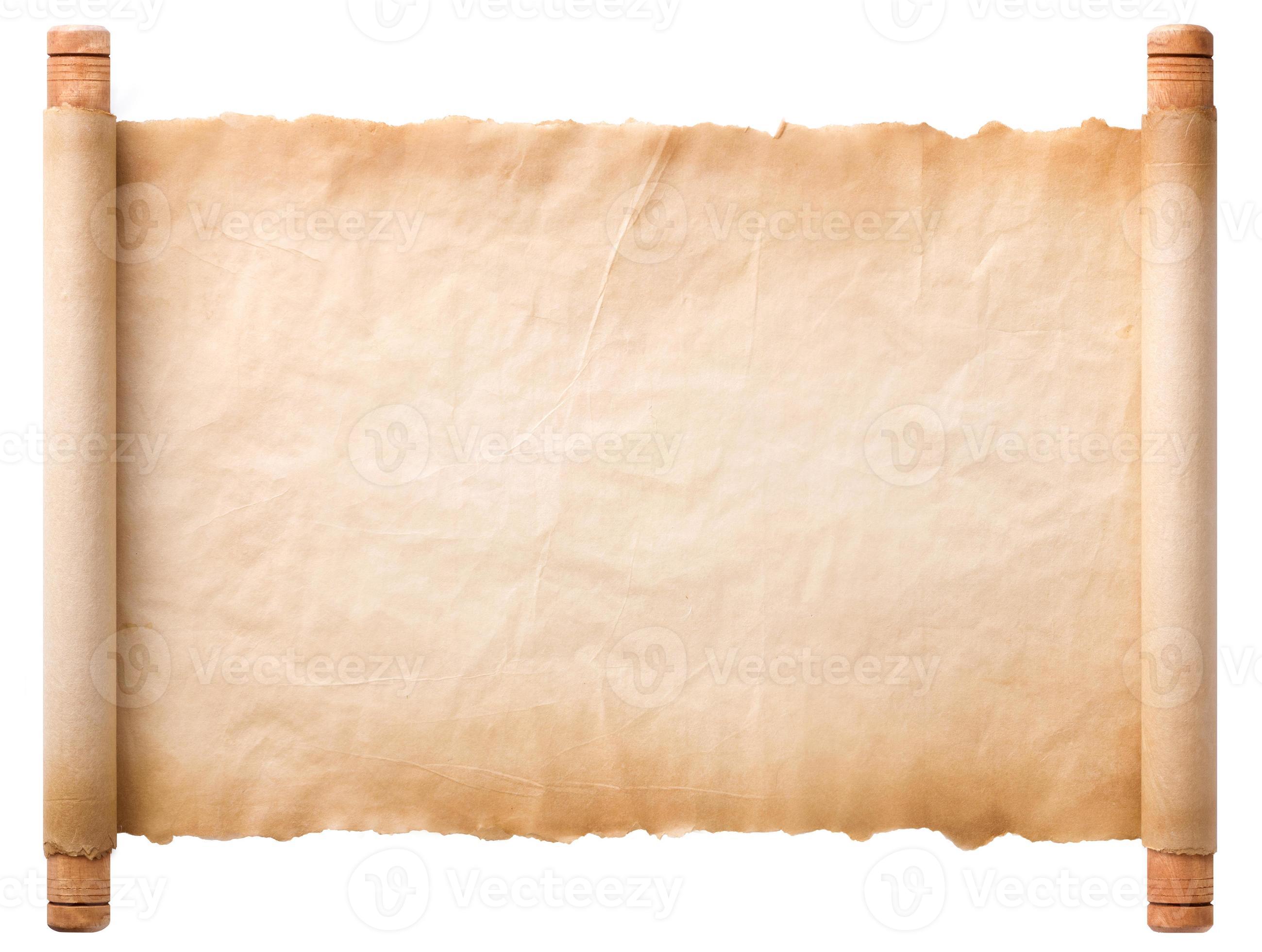 old parchment paper scroll sheet vintage aged or texture isolated on