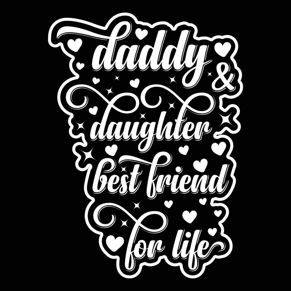 diseño de camiseta de tipografía de padre e hijo, padre e hija, elemento gráfico vector