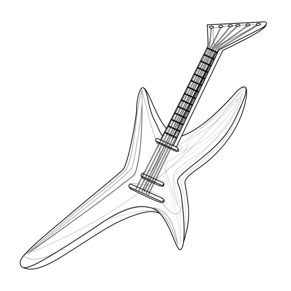 Vector image of musical instruments - guitars in lines. Concept. EPS 10