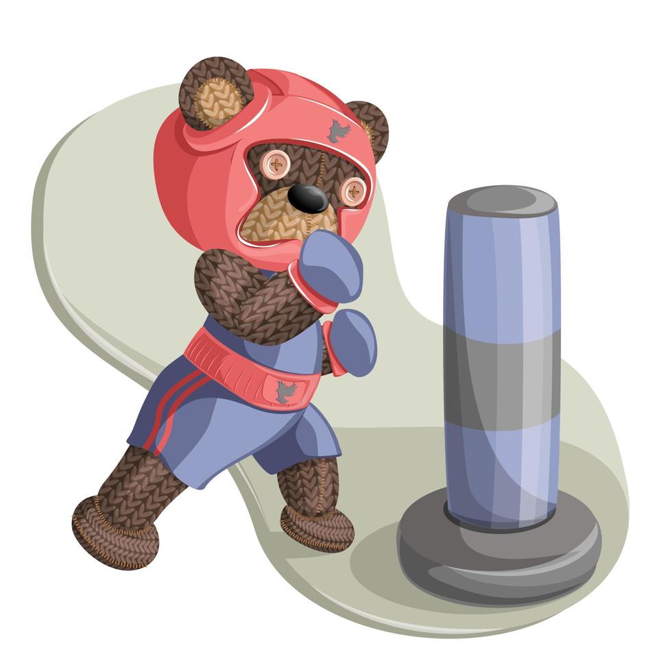 Vector image of a bear in a boxing outfit. Concept. Cartoon style. EPS 10