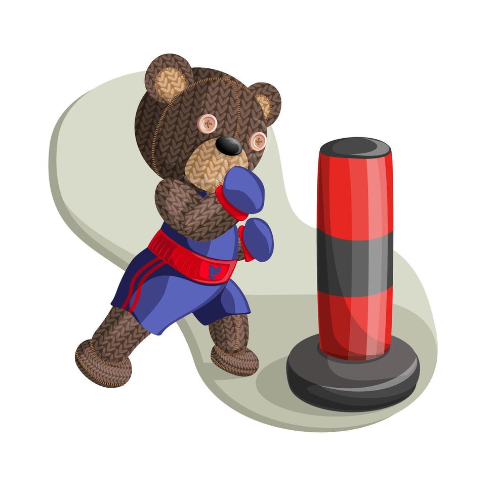 imagen vectorial de un oso en un traje de boxeo. concepto. estilo de dibujos animados eps 10 vector