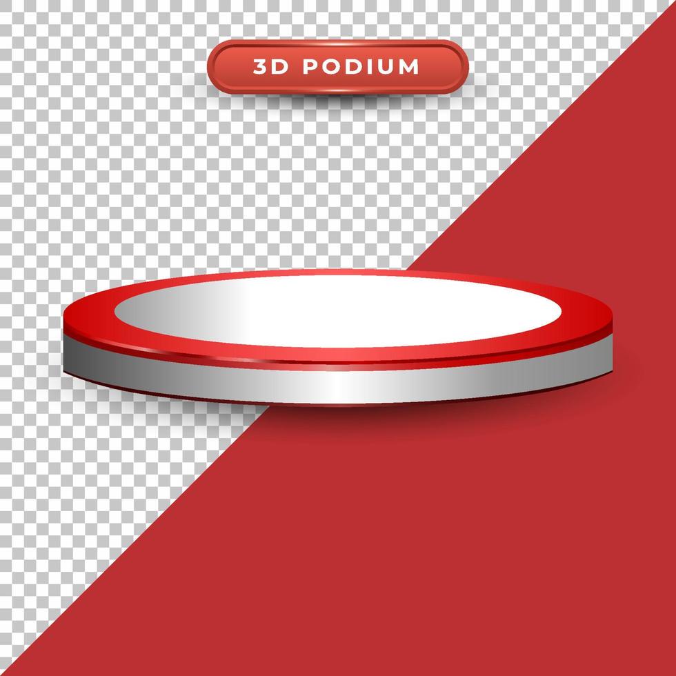 Indonesian Independence Day Special Red and White Podium with Transparent Background vector