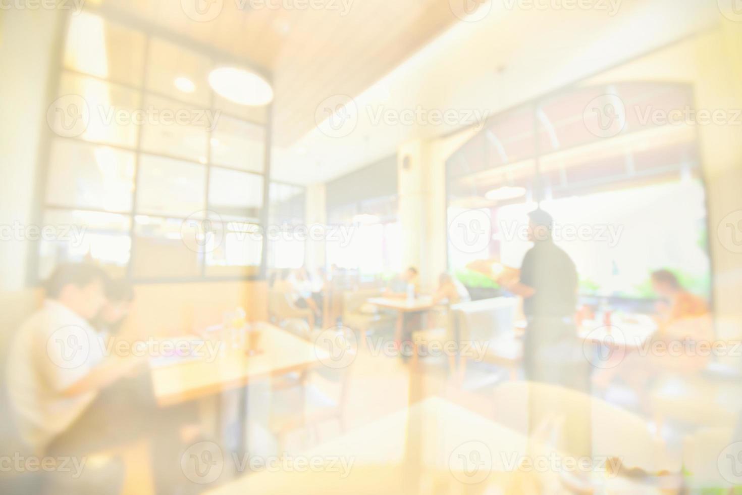 Abstract blur restaurant area interior for background photo