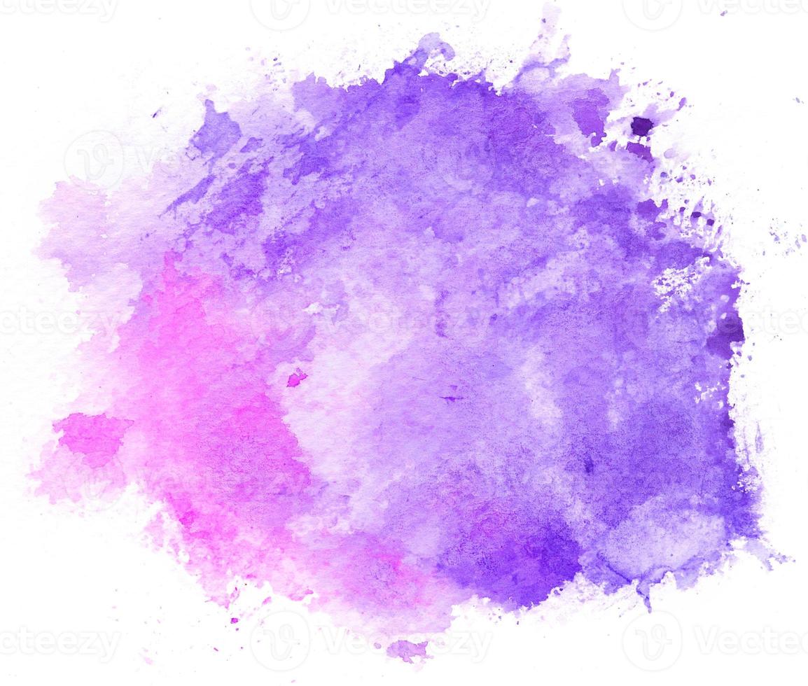 Watercolor paint brush strokes from a hand drawn isolated on white