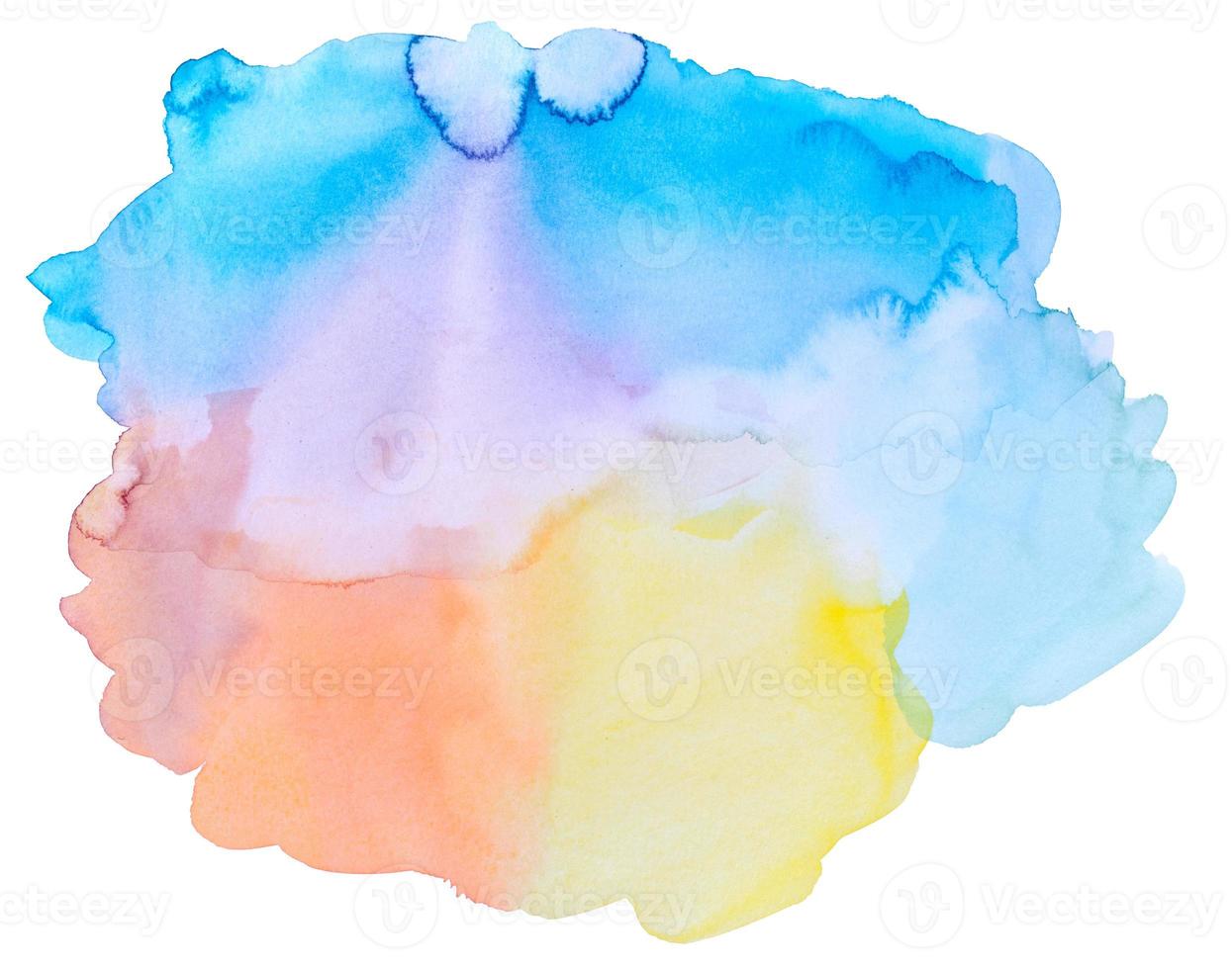 watercolor with a hand drawn in the paper on white background. photo