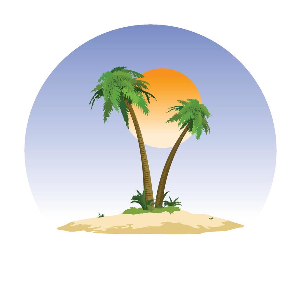 Palm tree island vector