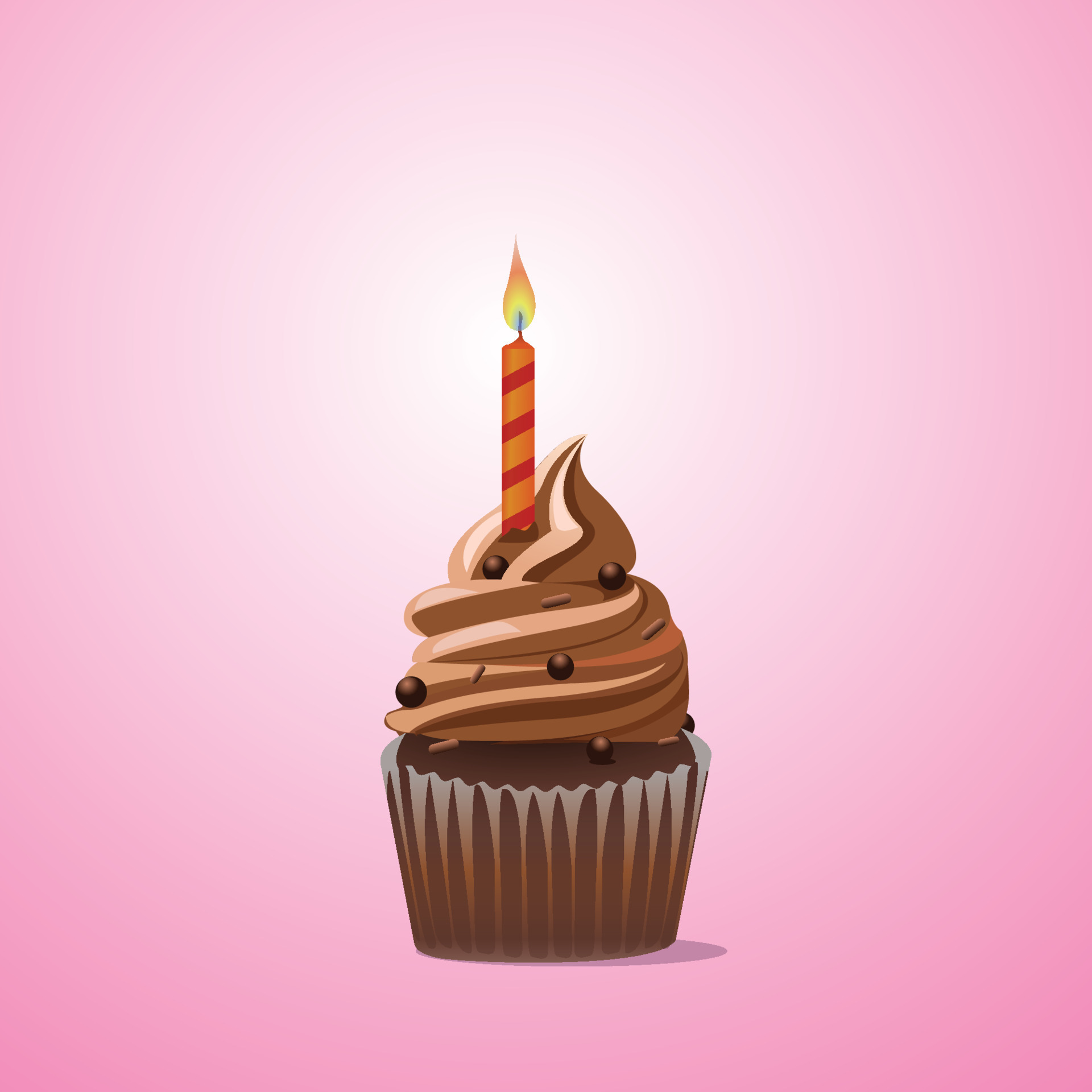Cupcake with candle 8954525 Vector Art at Vecteezy