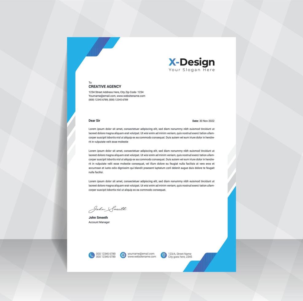 A4 letterhead template vector