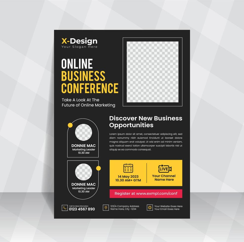 Digital Business Marketing Conference Flyer Template vector