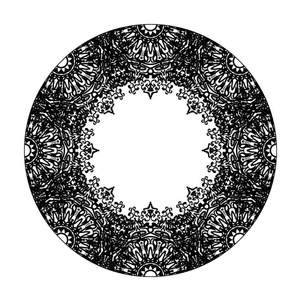 Hand Drawn Indian Mandala In Floral Shap vector