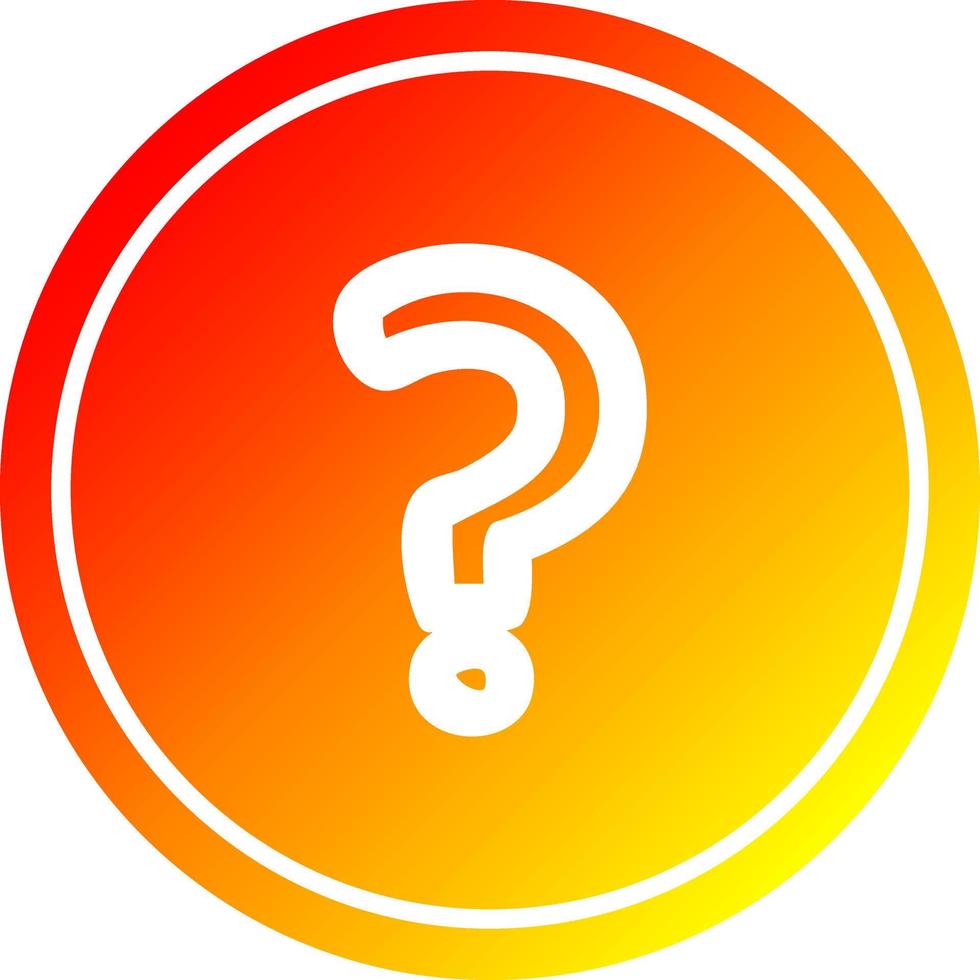 question mark circular in hot gradient spectrum vector