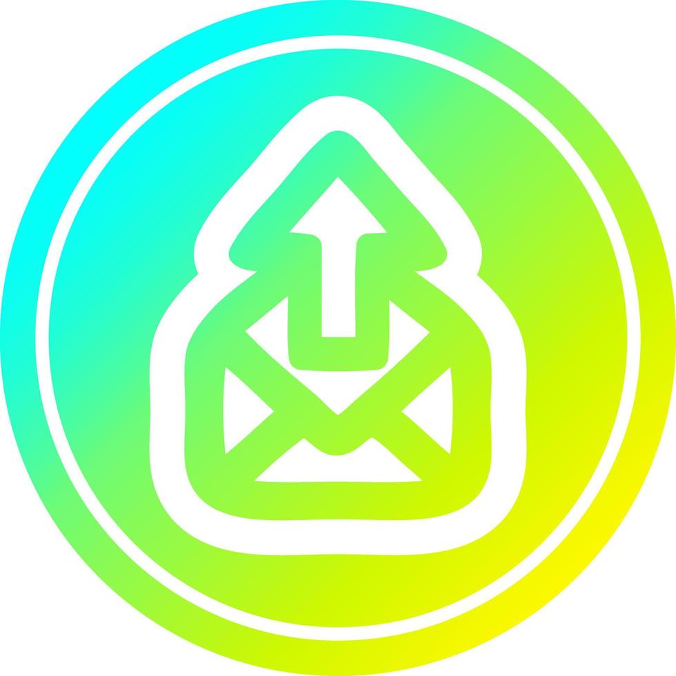 send email circular in cold gradient spectrum vector