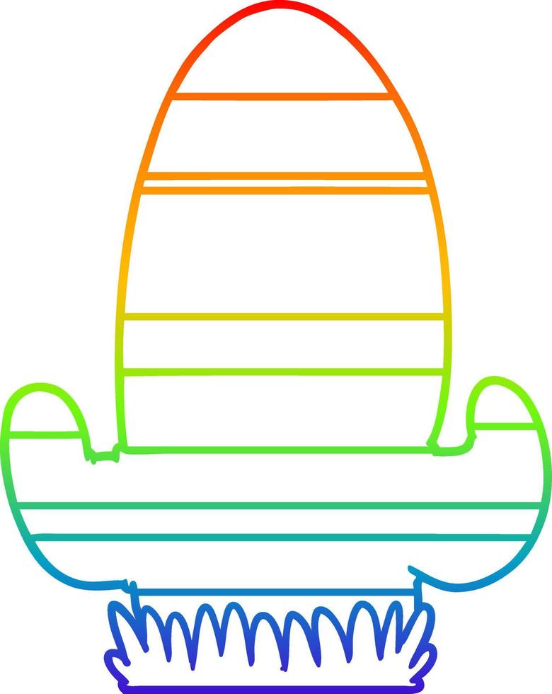 rainbow gradient line drawing cartoon cactus vector