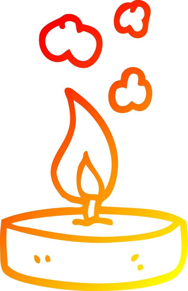 warm gradient line drawing cartoon small candle 8954946 Vector Art at  Vecteezy