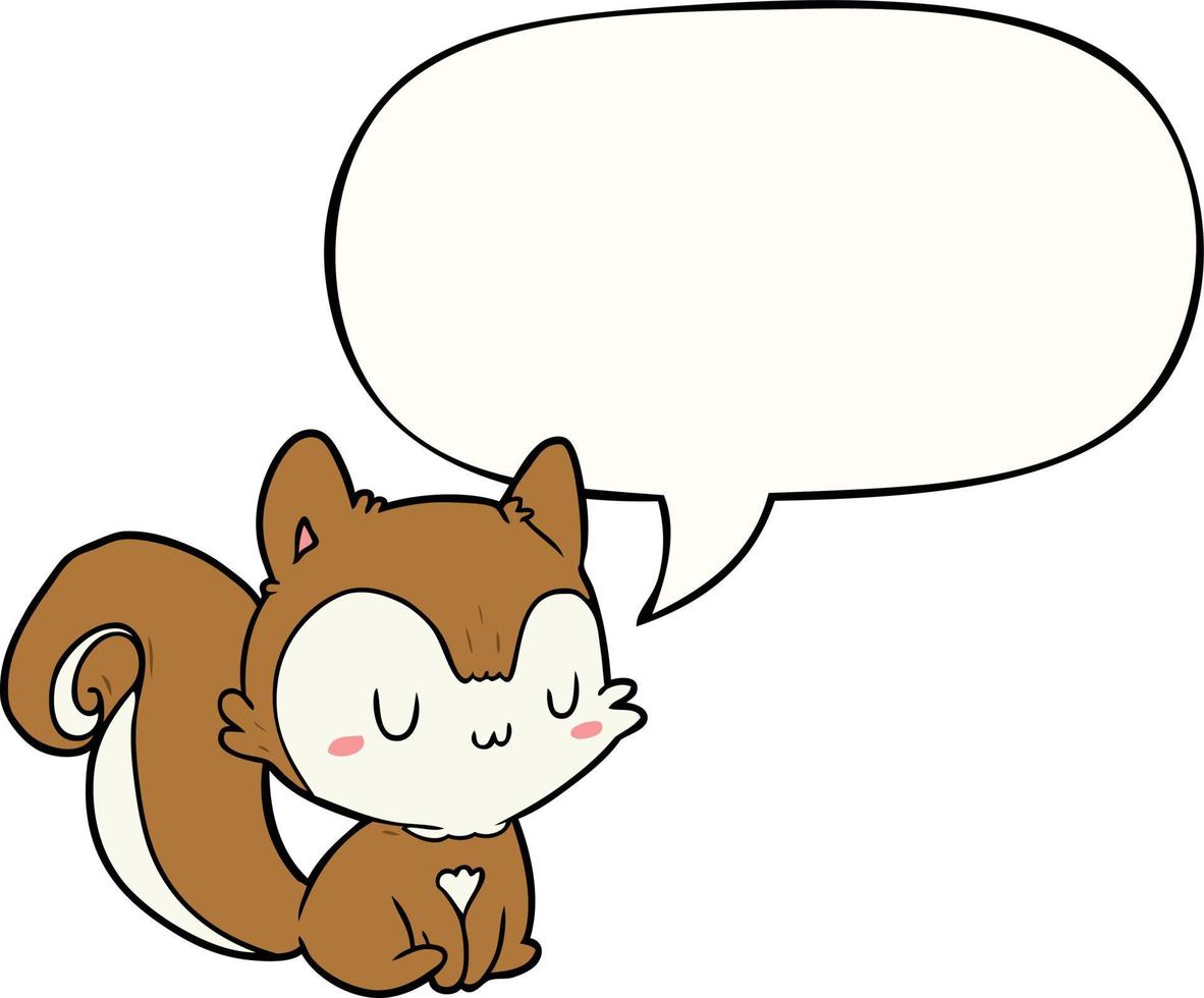 cartoon squirrel and speech bubble vector