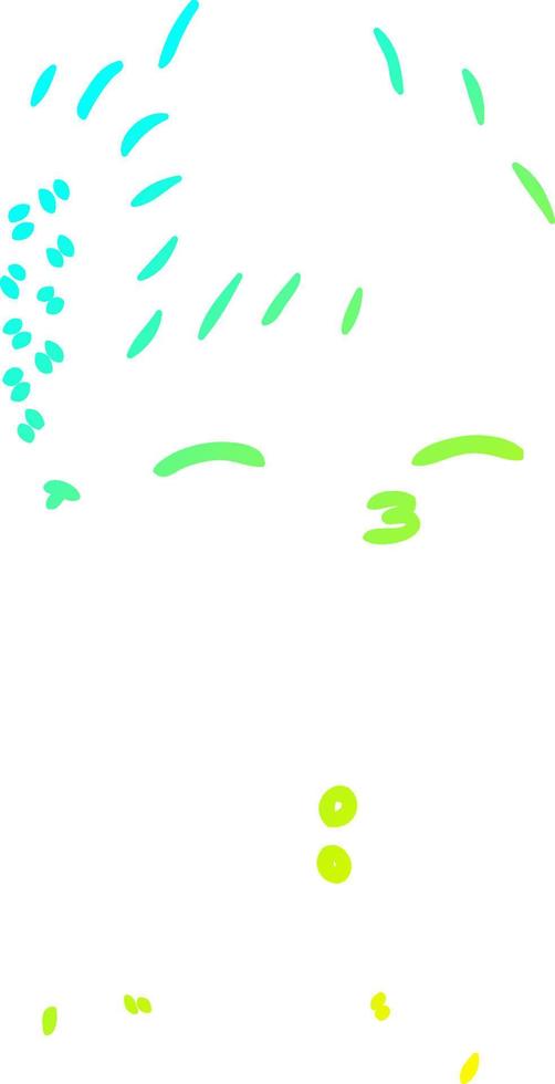 cold gradient line drawing cartoon girl in space suit vector