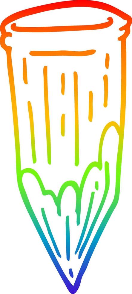 rainbow gradient line drawing cartoon wood stake vector