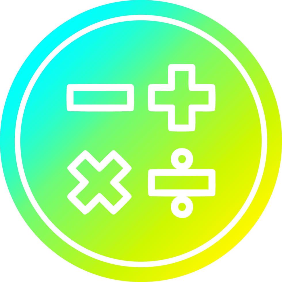 math symbols circular in cold gradient spectrum vector