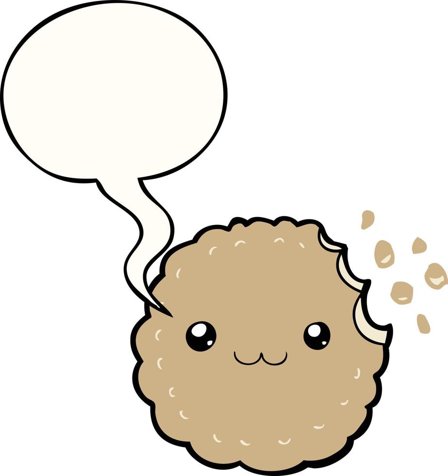cartoon biscuit and speech bubble vector