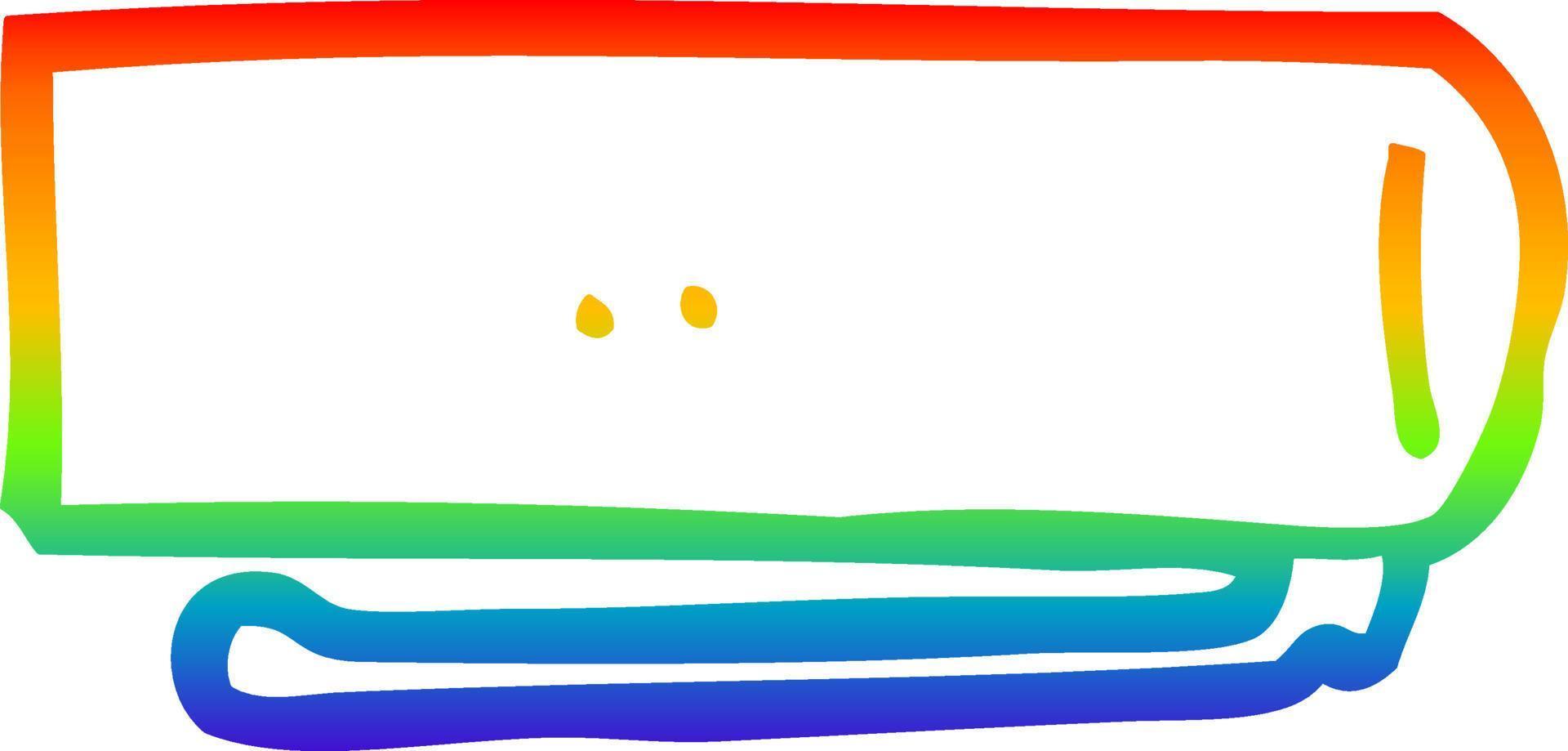 rainbow gradient line drawing cartoon pen lid vector