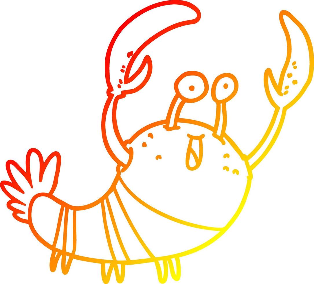 warm gradient line drawing cartoon lobster 8955265 Vector Art at Vecteezy