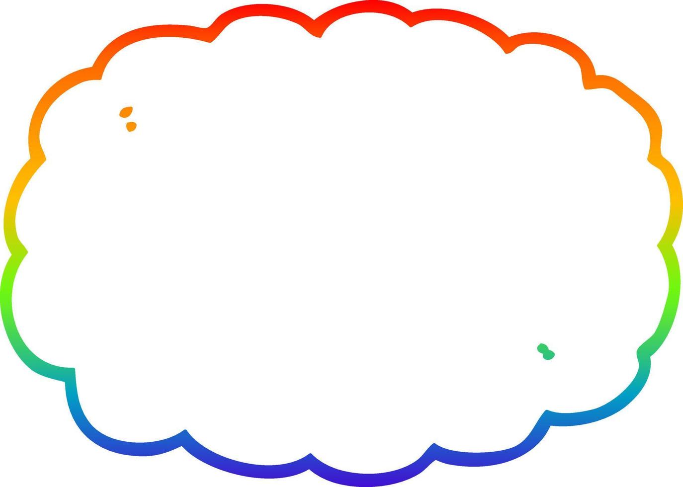 rainbow gradient line drawing cartoon cloud vector