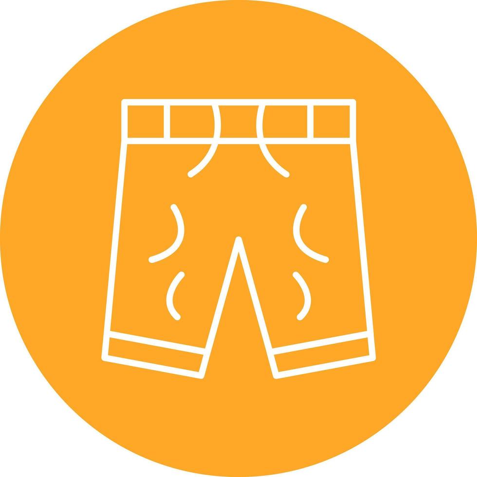 icono de fondo de círculo de línea de pantalones cortos vector