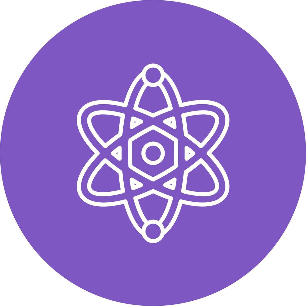Atom Line Circle Background Icon vector