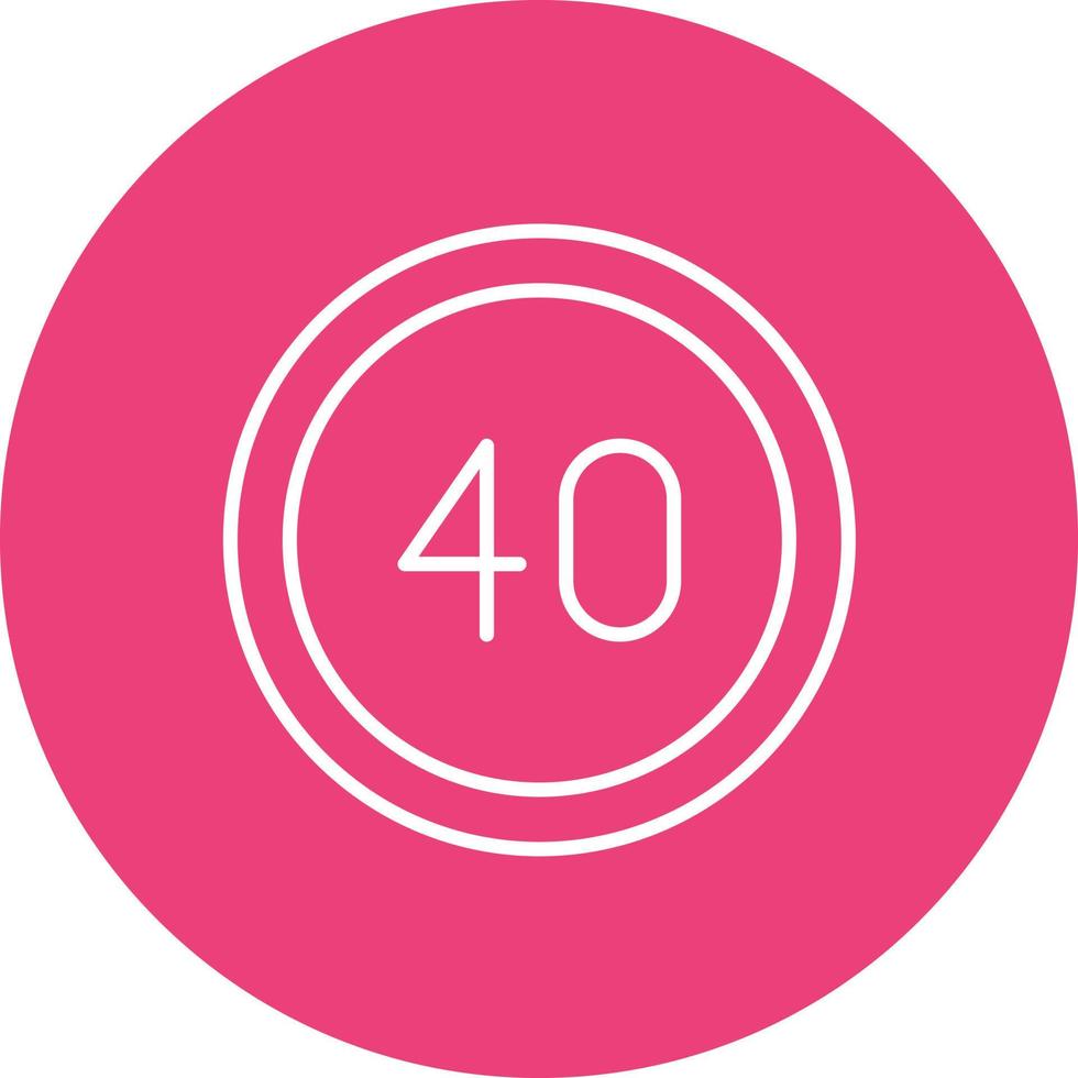 40 icono de fondo de círculo de línea de límite de velocidad vector