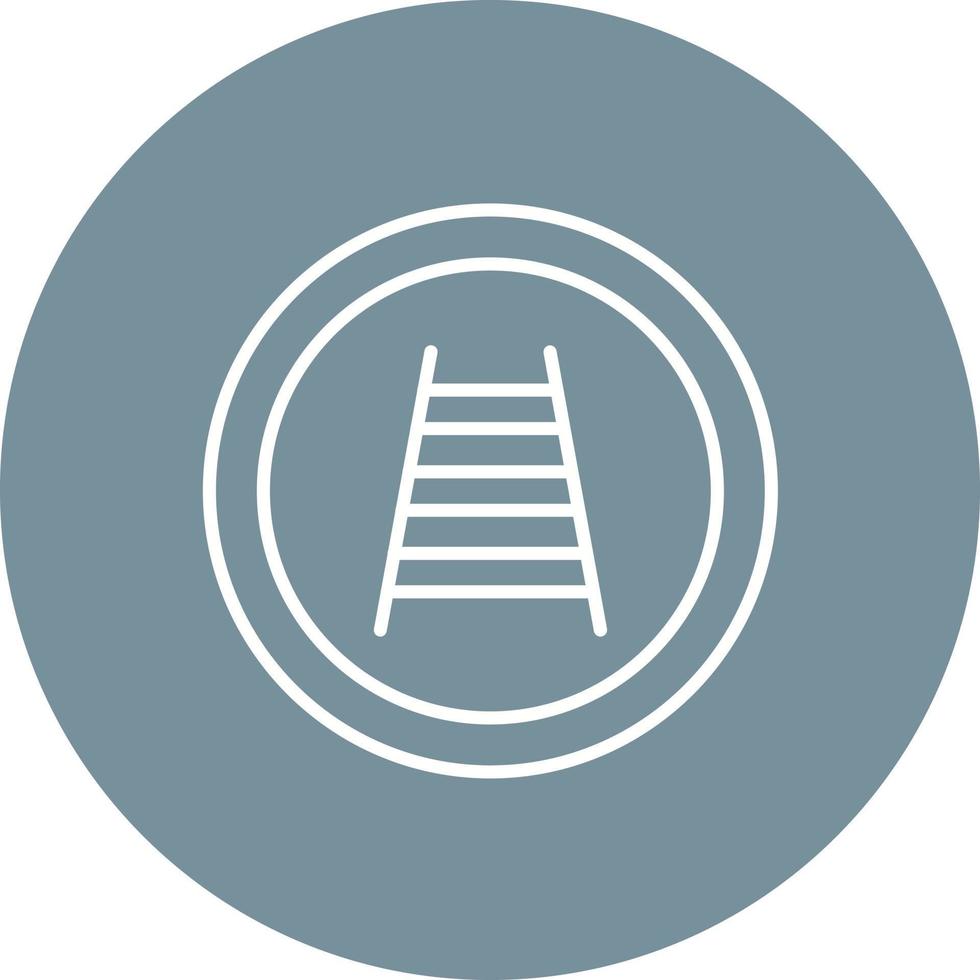 Railroad Crossing Line Circle Background Icon vector