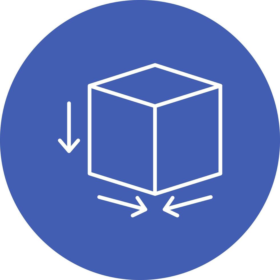 Cube Line Circle Background Icon vector