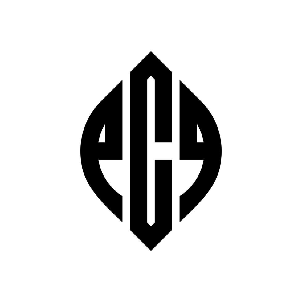 diseño de logotipo de letra de círculo pcq con forma de círculo y elipse. pcq letras elipses con estilo tipográfico. las tres iniciales forman un logo circular. vector de marca de letra de monograma abstracto del emblema del círculo pcq.
