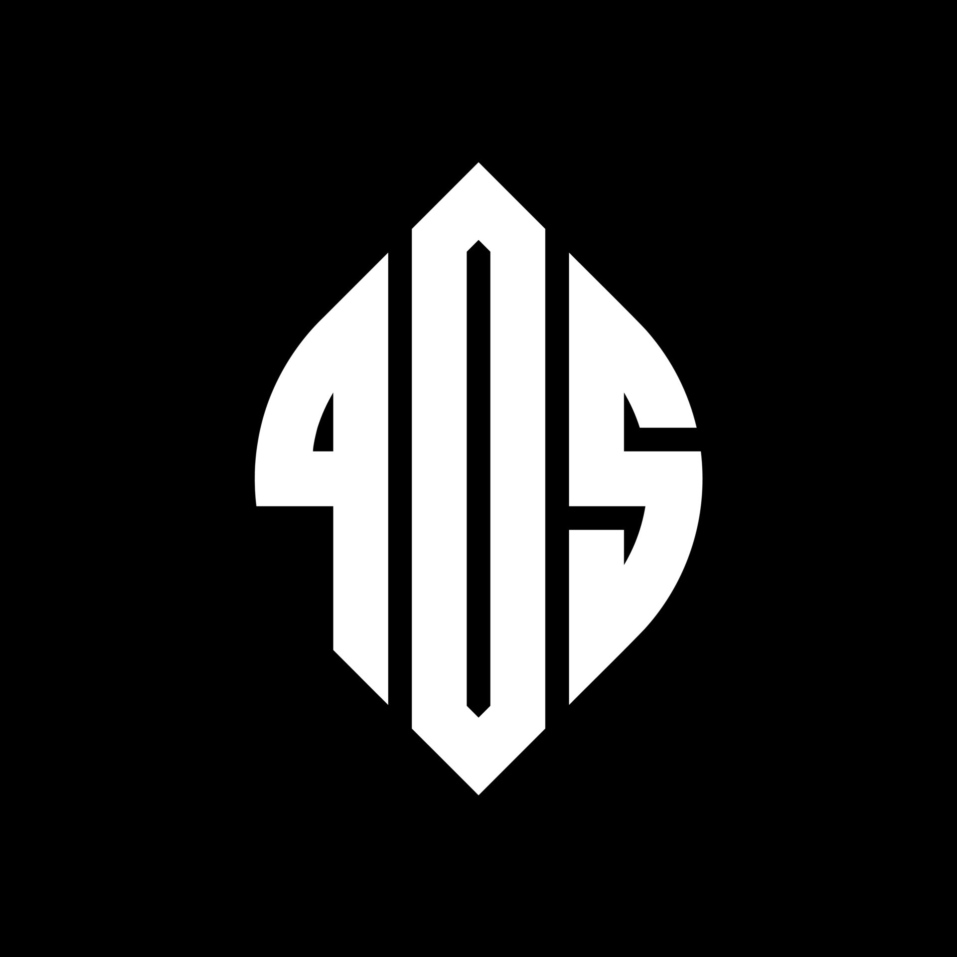 diseño de logotipo de letra de círculo qos con forma de círculo y