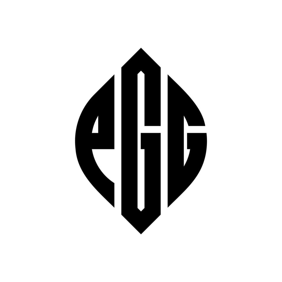 diseño de logotipo de letra de círculo pgg con forma de círculo y elipse. pgg letras elipses con estilo tipográfico. las tres iniciales forman un logo circular. vector de marca de letra de monograma abstracto del emblema del círculo pgg.