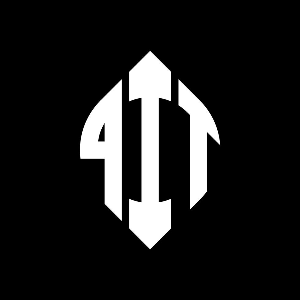 QIT circle letter logo design with circle and ellipse shape. QIT ellipse letters with typographic style. The three initials form a circle logo. QIT Circle Emblem Abstract Monogram Letter Mark Vector. vector