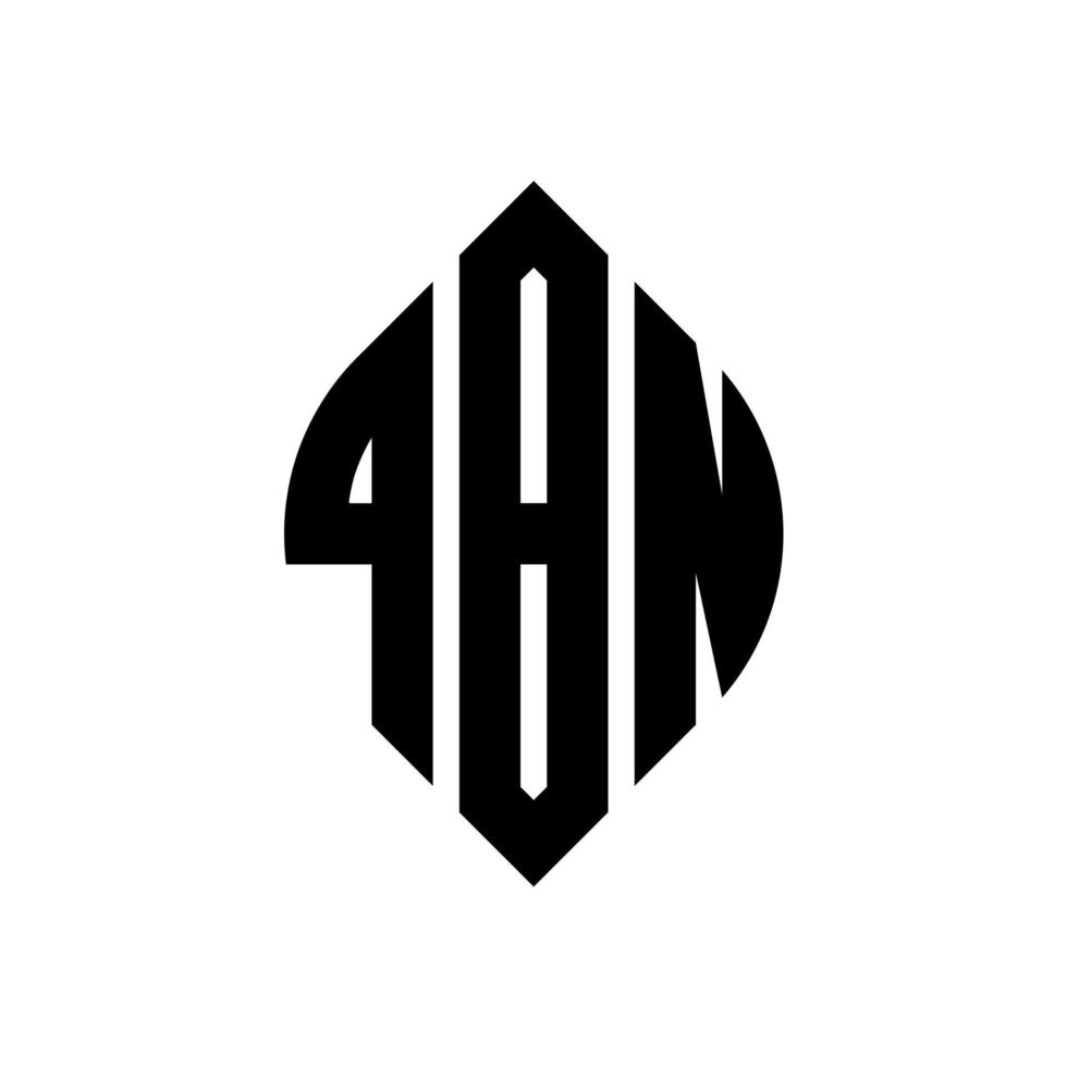 QBN circle letter logo design with circle and ellipse shape. QBN ellipse letters with typographic style. The three initials form a circle logo. QBN Circle Emblem Abstract Monogram Letter Mark Vector. vector